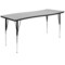 Emma and Oliver 26"W x 60"L Rectangle Wave Flexible Collaborative Adjustable Height Activity Table